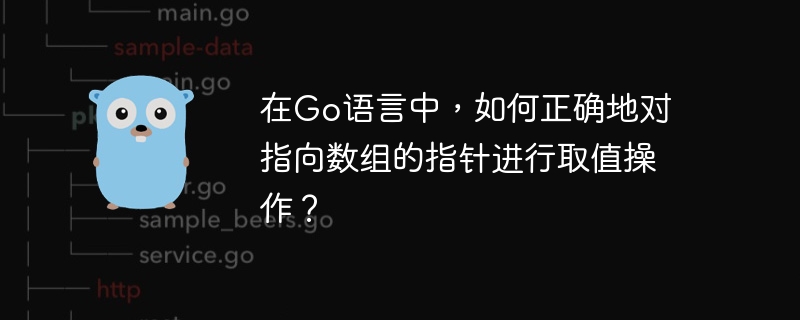 在Go语言中，如何正确地对指向数组的指针进行取值操作？