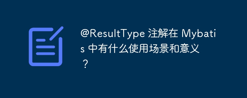 @ResultType 注解在 Mybatis 中有什么使用场景和意义？