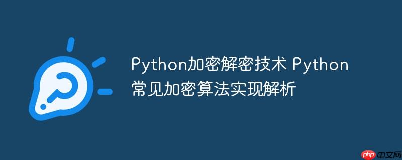 Python加密解密技术 Python常见加密算法实现解析