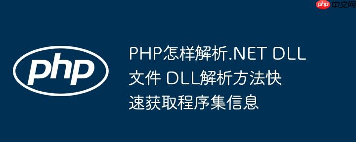 PHP怎样解析.NET DLL文件 DLL解析方法快速获取程序集信息