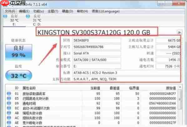 CrystalDiskInfo怎么查看参数-CrystalDiskInfo查看参数的方法