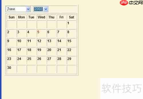 JavaScript日历生成器特效示例
