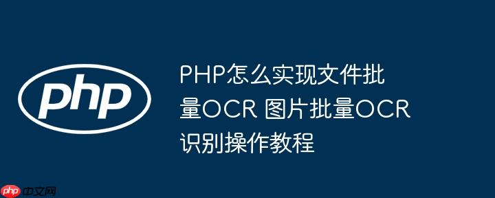 PHP怎么实现文件批量OCR 图片批量OCR识别操作教程