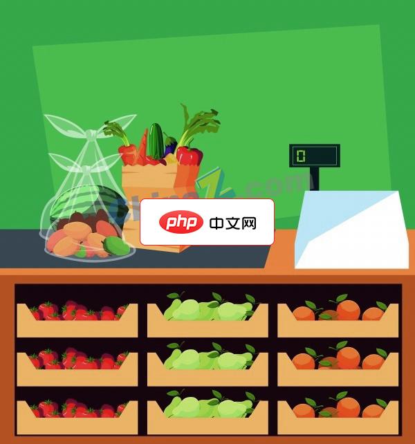 新鲜购物卡通商超矢量图片