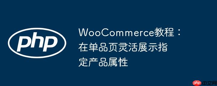 WooCommerce教程：在单品页灵活展示指定产品属性