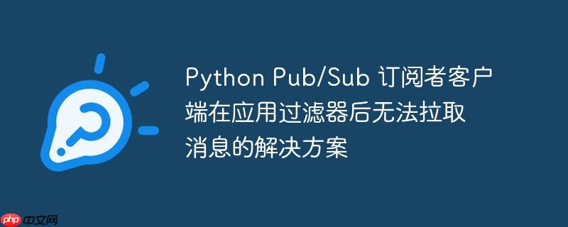 Python Pub/Sub 订阅者客户端在应用过滤器后无法拉取消息的解决方案