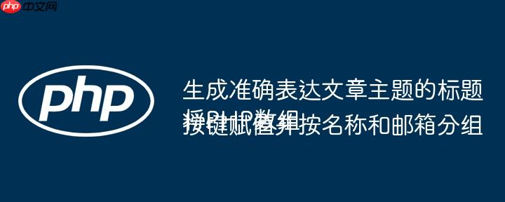 生成准确表达文章主题的标题将PHP数组按键赋值并按名称和邮箱分组