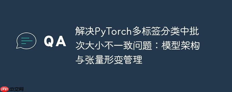 解决PyTorch多标签分类中批次大小不一致问题：模型架构与张量形变管理