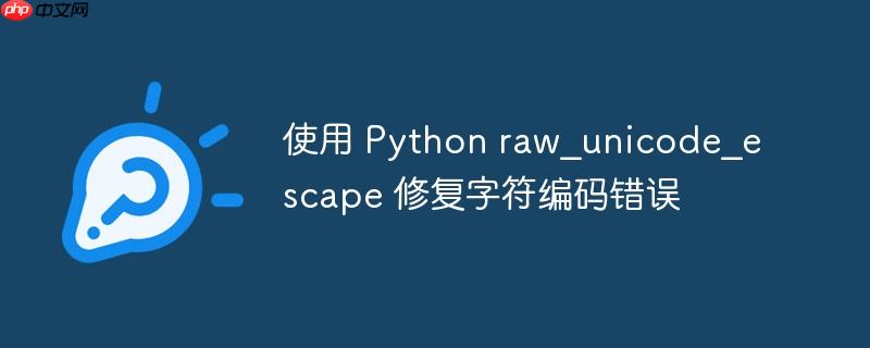 使用 python raw_unicode_escape 修复字符编码错误