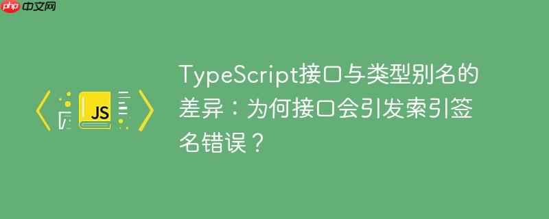 TypeScript接口与类型别名的差异：为何接口会引发索引签名错误？