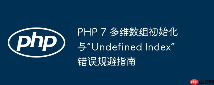PHP 7 多维数组初始化与“Undefined Index”错误规避指南