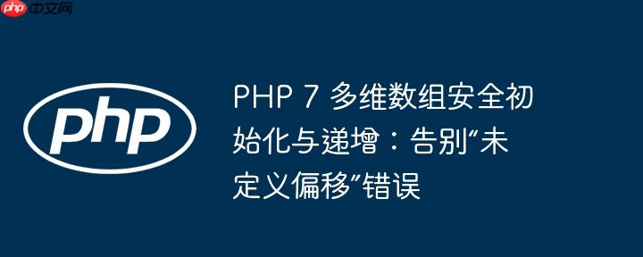 php 7 多维数组安全初始化与递增：告别“未定义偏移”错误