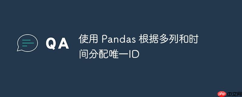 使用 pandas 根据多列和时间分配唯一id