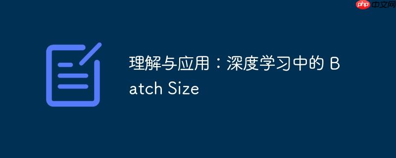 理解与应用：深度学习中的 batch size