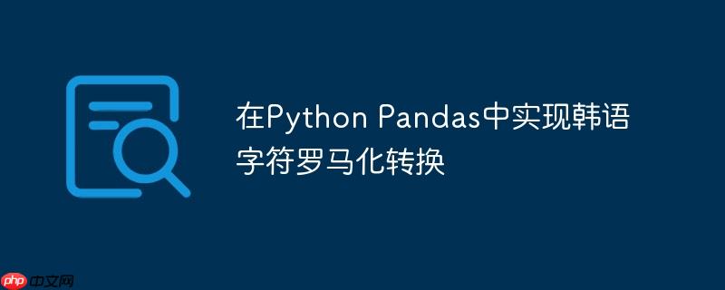 在Python Pandas中实现韩语字符罗马化转换
