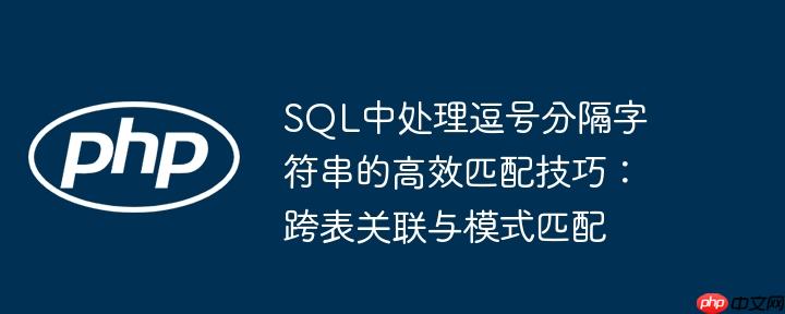 SQL中处理逗号分隔字符串的高效匹配技巧：跨表关联与模式匹配