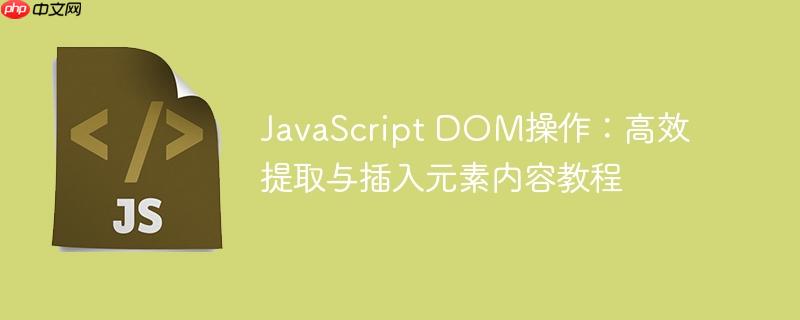 JavaScript DOM操作：高效提取与插入元素内容教程