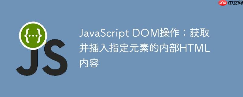 JavaScript DOM操作：获取并插入指定元素的内部HTML内容