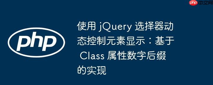 使用 jquery 选择器动态控制元素显示：基于 class 属性数字后缀的实现