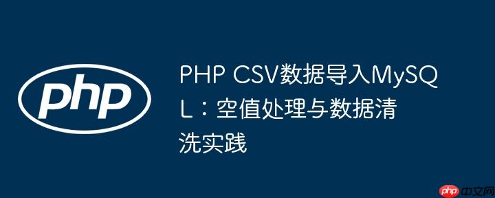 PHP CSV数据导入MySQL：空值处理与数据清洗实践