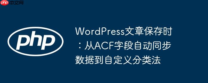 WordPress文章保存时：从ACF字段自动同步数据到自定义分类法
