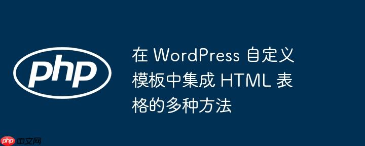 在 wordpress 自定义模板中集成 html 表格的多种方法