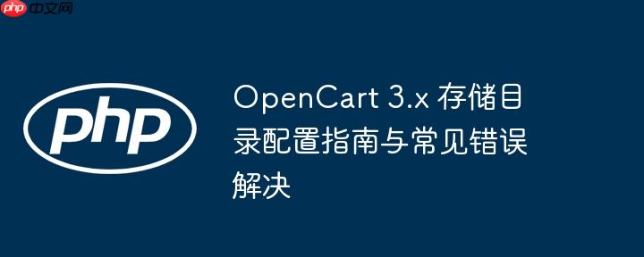 OpenCart 3.x 存储目录配置指南与常见错误解决