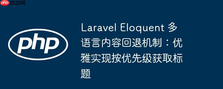 Laravel Eloquent 多语言内容回退机制：优雅实现按优先级获取标题