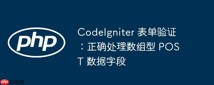 CodeIgniter 表单验证：正确处理数组型 POST 数据字段