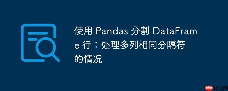 使用 pandas 分割 dataframe 行：处理多列相同分隔符的情况