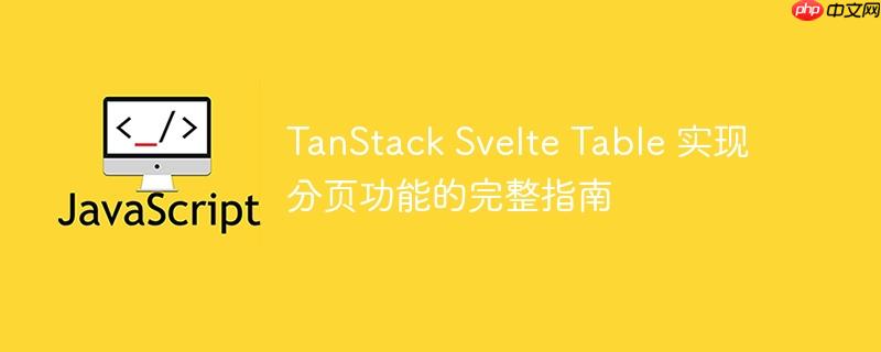 tanstack svelte table 实现分页功能的完整指南
