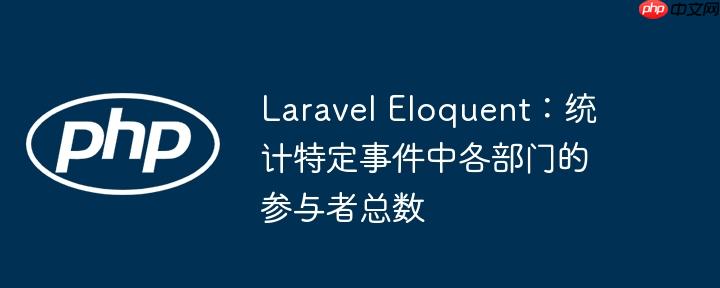 Laravel Eloquent：统计特定事件中各部门的参与者总数