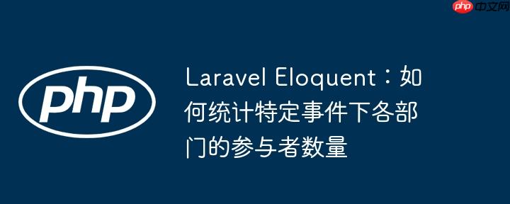 Laravel Eloquent：如何统计特定事件下各部门的参与者数量