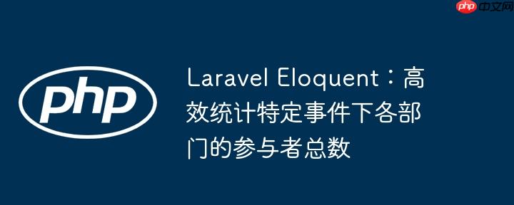 Laravel Eloquent：高效统计特定事件下各部门的参与者总数