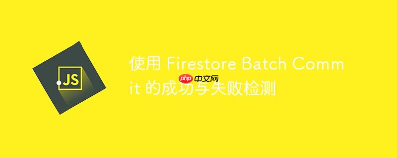 使用 Firestore Batch Commit 的成功与失败检测