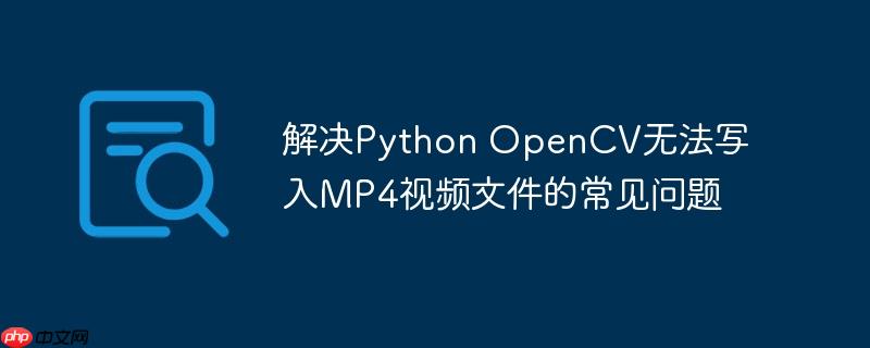 解决Python OpenCV无法写入MP4视频文件的常见问题