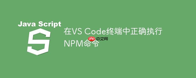 在VS Code终端中正确执行NPM命令