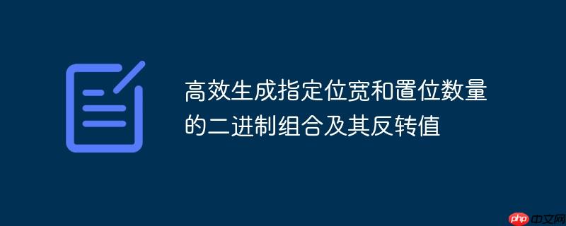 高效生成指定位宽和置位数量的二进制组合及其反转值