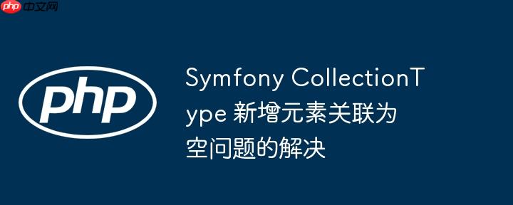 Symfony CollectionType 新增元素关联为空问题的解决