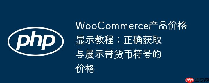 WooCommerce产品价格显示教程：正确获取与展示带货币符号的价格