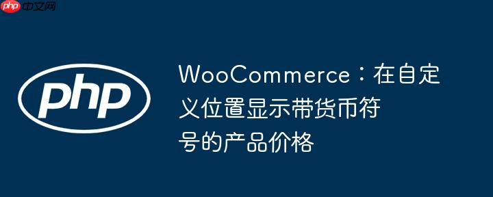 WooCommerce：在自定义位置显示带货币符号的产品价格