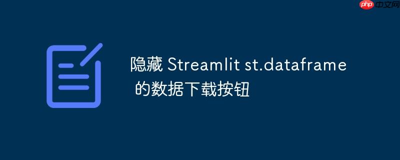 隐藏 Streamlit st.dataframe 的数据下载按钮