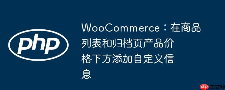 WooCommerce：在商品列表和归档页产品价格下方添加自定义信息