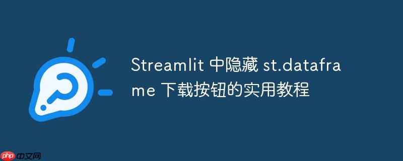 Streamlit 中隐藏 st.dataframe 下载按钮的实用教程