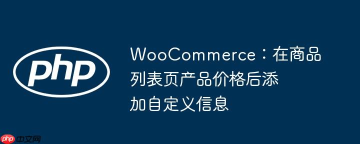 WooCommerce：在商品列表页产品价格后添加自定义信息