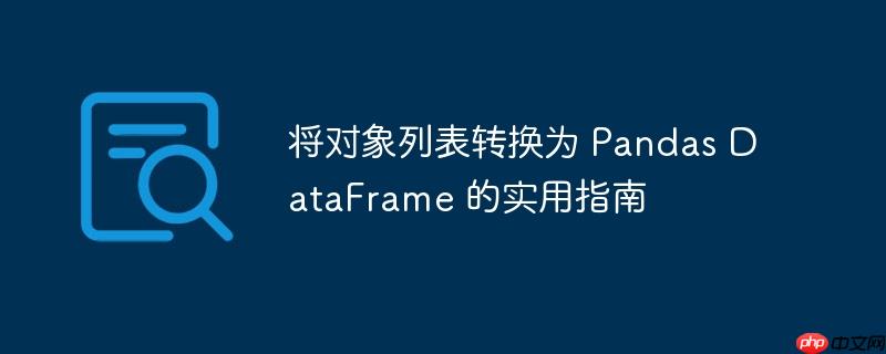 将对象列表转换为 Pandas DataFrame 的实用指南