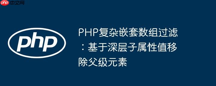 PHP复杂嵌套数组过滤：基于深层子属性值移除父级元素