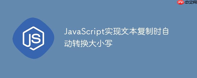 javascript实现文本复制时自动转换大小写