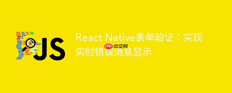 React Native表单验证：实现实时错误消息显示