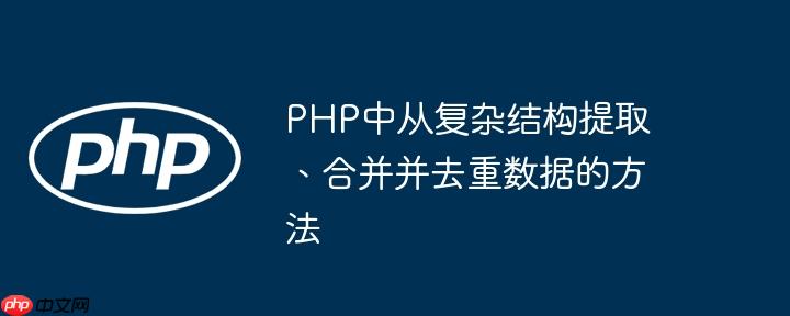 PHP中从复杂结构提取、合并并去重数据的方法
